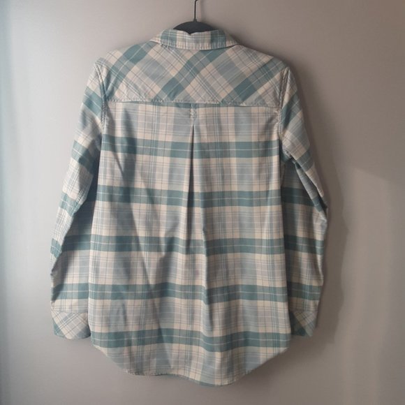 MEC Women's Plaid Button-up Collared Shirt, Beige & Green, Size Medium - Picture 8 of 14